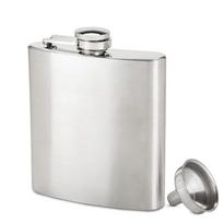 LMETJMA 6oz 180ML Stainless Steel Hip Flask with Funnel Leak Proof Hip Flask Drinking Whiskey Flask for Liquor Camping JT375 sidabras
