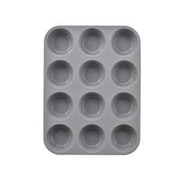 12 Cup Round Muffin Pan Nonstick Bakeware Tray for Cupcakes Muffins and Mini Cakes Durable Oven Safe Metal Baking Mold One Size