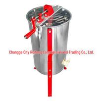 Triple-Frame Honey Extractor with Adjustable Bracket for Dadan Frames Red Bracket 201 Inner Frame gray