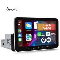 Podofo 7'' 4+64G 1 Din Android Car Stereo Radio Autoradio Wireless CarPlay/Android Auto GPS WIFI FM RDS AI DSP BT EQ OEM Factory 7" 64 g 4 g