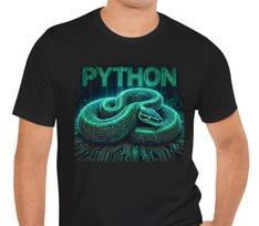 Matrix Style Python T-shirt Tops Tees Unisex Cyberpunk Hacker Developer Binary Code Snake Graphic 4XL