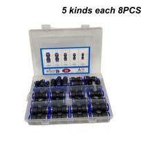40/50Pcs Tube Hose 4/6/8/10/12 Air Pneumatic Parts Connector Accessories Pneumatic Quick Push Connectors Set For Industrial Use 40pcs