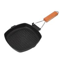 Nonstick Grill Pan Folding Handle Maifan Stone Frying Pan Energy Saving Lightweight Grilling Skillet Camping/Household