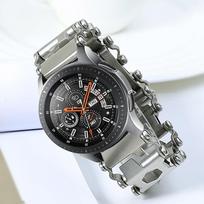 22 mm daugiafunkcinis metalinis dirželis, skirtas Huawei Watch GT5 GT4 GT3 GT2 Pro 46 mm / Amazfit GTR lauko sportui, Garmin laikrodžio dirželis Self-test width 22mm sidabras