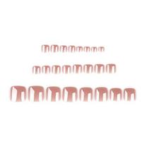 24Pcs Glossy Press on Toenails for Women Short Square Stick-on Fake Nails Removable white