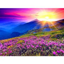 5D DIY Diamond Painting Sunset Coastal Landscape Full Round Diamond Embroidery Picture Rhinestone Mosaic House Decoration Kit Full Round 20x30CM blue