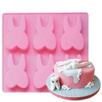 Naujas 1 vnt. 6 skylučių danties formos silikoninė pyrago forma 3D dantys šokolado fondanto formelės pink