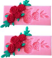 „Four Roses“ saldainių silikoninė forma Fondant šokolado saldainių formelės „Sugar Craft“ „pasidaryk pats“ tortų formelės, skirtos tortų viršaus dekoravimui Desertai Ledo kubeliai, saldainių pudingas red