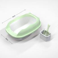 Extra Large Splash-Proof Semi-Enclosed Cat Litter Box for Kittens Check details for size