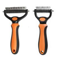 Pet Grooming Comb: Detangling Brush for Dog and Cat Hair Removal Orange