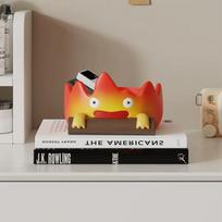 Calcifer Fire Desktop Decoration Creative Home Living Room Porch Key Storage Tray Cartoon Snack Organizer Table Ornaments 15x16x9cm gray