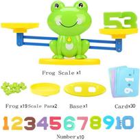 Matematikos žaidimas „Svarstyklės“ vaikams, STEM Montessori skaičiavimo žaislai su varlės kortele, mokymasis balansuoti, ikimokyklinio amžiaus vaikams skirti matematikos žaidimai žalia