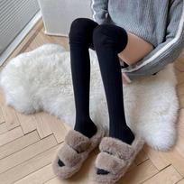 1Pair Women Over The Knee Piling Socks Autumn Winter Stretchy Cozy Casual Student Warm Stockings All-Match  High Stockings Splice Thigh Socks