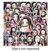 50 Nezuko Anime Cartoon Decorative Stickers for Suitcases, Desktops, Water Cups, Guitars