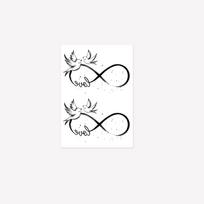 Premium Sense Simple Love Mobius Ring Valentine'S Day Couple Tattoo Sticker 7*10