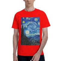 The Starry Night by Vincent Van Gogh Men TShirt Plus Size T Shirts Mens Crew Neck Cotton Tees Short Summer Male S