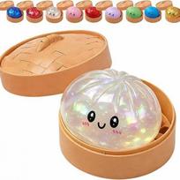 Simulation Dumpling Squishies Toy Stress Relief Squeeze Toy Baozi Twist Toy Creative Decompression Soft Slow Rebound Kids Adults Fun Gift white