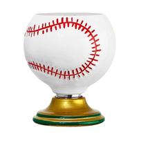 Hand Painted Spinning Sports Ball Whiskey Glass Drink Ware Novelty Glass Beer Cup Rotating Base Thickened Beer Tumbler Gift 300ml white