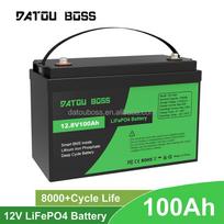 Datouboss 12V 100AH  Lifepo4 Batterie Solaire Lithium Battery Pack Storage for  RV/ Solar System/Trolling Motor/camper 12 V 100 Ah
