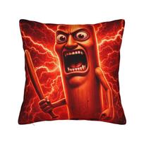 Tung Tung Tung Sahur Pillow Case Comfy Pillow Cover For Wedding Party Home Decor Kawaii Pillowcases Peach skin 18*18(CM)-1Pcs
