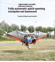 Outdoor Camping Hammock Anti-mosquito Anti-rollover With Mosquito Net Single Double Parachute Automatic Hanging Bed oranžinė