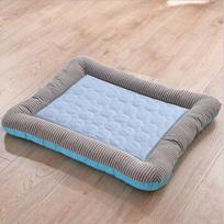 Ice Silk Material Cooling Pad Bed for Dogs Cats Soft Summer Sleeping Puppy Kitten Cool Mat Breathable Pet Nest Pet Blanket (Blue,45-35cm) mėlyna
