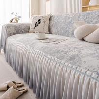 French Style Chenille Sofa Towel Cover Couch Cover,Universal Slipcover,With Ruffles,Non Slip Furniture Protector S058 180x130cm