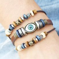 Daugiaaukštės akių odinės apyrankės senovinės vyrų ir moterų mados riešo akmenys „steampunk“ papuošalai NAUJIENA