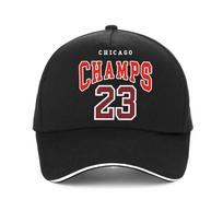 CHICAGO CHAMPS 23 Beisbolo kepurės Vasarinis skydelis Hip Hop Snapback kepurė Unisex medvilninės jojimo kepurės Reguliuojama unisex lauko tėčio kepuraitė Adjustable black