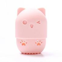 Kitten Silicone Powder Puff Drying Holder Egg Stand Beauty Pad Makeup Sponge Display Rack Cosmetic Blender Case Puff Holder rožinė