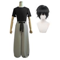 Jujutsu JJK Manga Anime Fushiguro Toji Satoru Gojo Cosplay kostiumas Perukas Marškinėliai Kelnės Rožių tinklelis Helovino Kalėdų dovana L-(Costume+Wig)