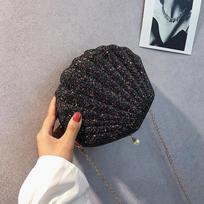 Moteriškas „Crossbody“ krepšys „Sweet Laser Sequin Pearl Shell“ krepšiai „Lady Messenger“ krepšys Grandininis krepšys per petį Naujas „Shell“ krepšys 19x7x17cm gray