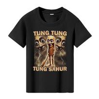 Tung Sahur Graphic Printed T-Shirt Men Summer Casual Loose Fashion Funny Round Neck Short Sleeve Tops Clothing T-shirt Unisex S juoda