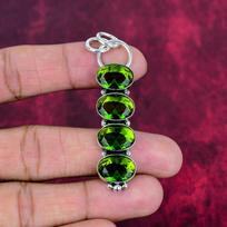 Peridoto pakabukas, brangakmenių papuošalas, 925 prabos sidabro pakabukas, rankų darbo papuošalas, gimtadienio akmens pakabukas, dovana jam 2.63 Inches žalia