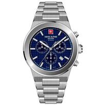 Swiss Alpine Military Pioneer Chronograph Stainless Steel Blue Dial Quartz 7048.9135 100M Men's Watch mėlyna