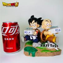 Dragon Ball Anime Figure Son Goku and Krillin Milk Delivery Model Action Figures Periphery Doll PVC Model Gifts Toys