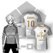 Blue Lock Anime Bastard Mnchen Jersey White Maillot Men's Football T-shirt Kaiser Isagi Cosplay Tops Breathable Sports Boy Tees S