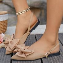 Women Casual Shoes Size 11 1/2 Women'S Fashionable And Comfortable Flat Bow Tie Closed Toe Sandals Plus Size Shoes For Woman 36 chaki