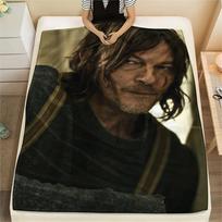 1PC THE WALKING DEAD Print Flannel Blanket, High quality Comfortable for All Seasons, Home Decor, Warmth and Comfort, Perfect for Christmas Gifts214 80cm x 120cm brown