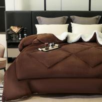 Falei Velvet Lambswool Winter Quilt: Thickened, Warm, Ideal for Hotels & Rentals 150x200cm [2150g] kava