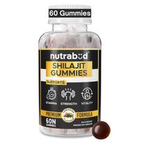Nutrabud Pure Shilajit Gummies 100mg For Daily Energy And Stamina Support Tamarind Flavour Veg Supplement 60 Count Pack Of 1