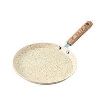 Non-Stick Crepe Pancake Pan Cookware Wooden Handle Aluminum Omelet Pan 6/8/10 Inch Beige Frying Pan Breakfast