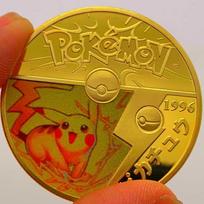 Exquisite Pokemon Coins Cards Pikachu Gold Plated Coin For Collectors And Fans Play