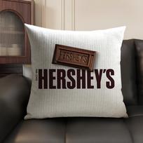 Sweet Food Anime H-Hersheys Pillow Case Double-Sided Printing Short Plush Sofa Cushion Cover Bedroom Bedside Pillow Peach skin 18*18(CM)-1Pcs