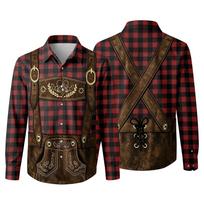 Men’s 3D Printed Oktoberfest Loose Fit Turn Down Collar Long Sleeve Shirt Vintage Casual Breathable Top for Commuting Outdoor Festival Party M brown
