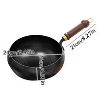 24cm Wok Pan Steak Cooking Pot Non Stick Pancake Pans Handmade Cast Iron Frying Gas Stove Induction Kitchen Cookware Wok Pan