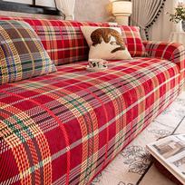 New Checkered Elastic Sofa Slipcovers Anti Cat Scratch L Shape Corner Couch Protector Washable For 1/2/3/4/5 Seater Living Room 1 Seater 90-140cm