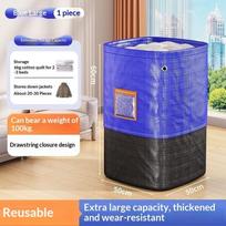 Rolling Heavy Duty Moving Storage Bag Thickened Reinforced Bottom Clear Window Foldable for Cross-City Moving Luggage Packing A1