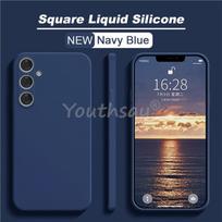 For Samsung Galaxy S23 FE Case Liquid Silicone Samsung S23 FE Cover Plain Rubber TPU Protector Phone Case S23 FE S22 S21 Cover S23 FE mėlyna