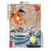 Japonų Anime Komiksas Didžioji Banga Deimantinė Tapyba Sienos Meno Dekoras Deimantinė Siuvinėjimo Mozaika Vaikų Kambario Dekoras Plakatai Round Drill 25x35cm